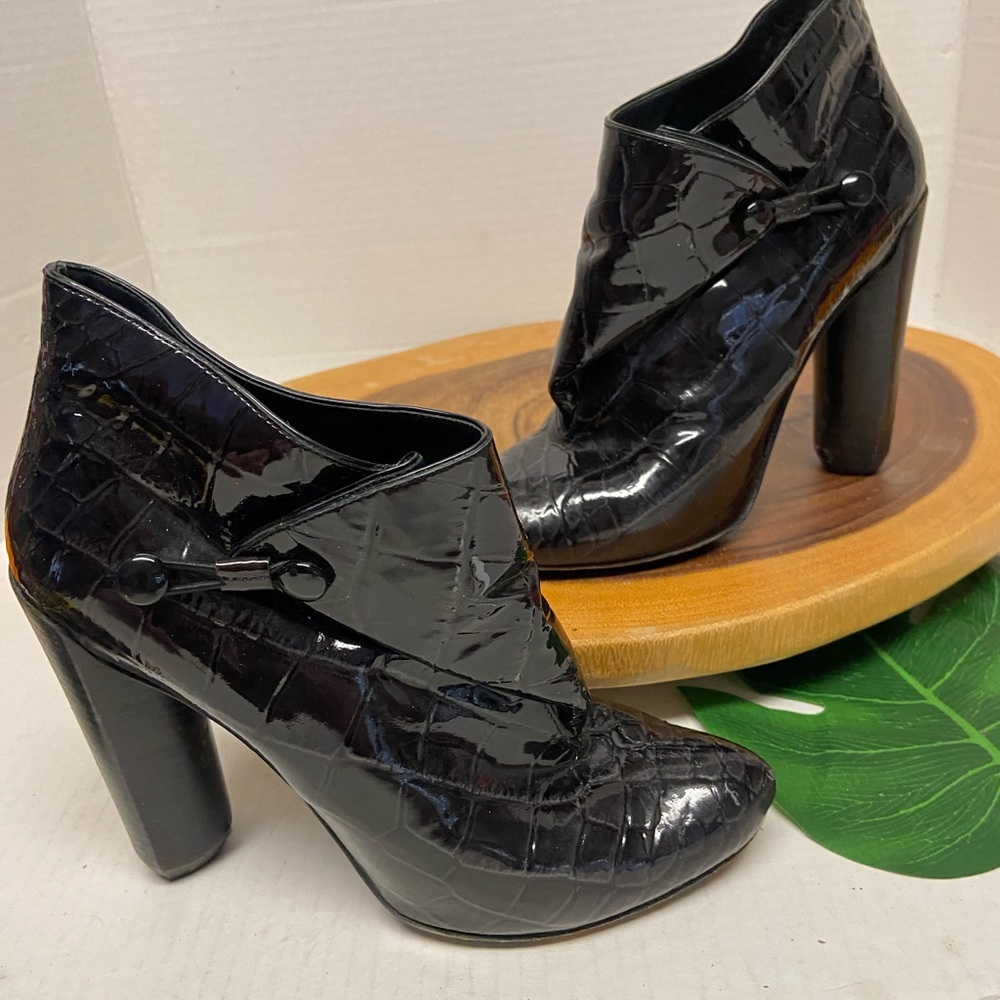 Louis Vuitton Croc Patent Leather Heeled ankle Boots